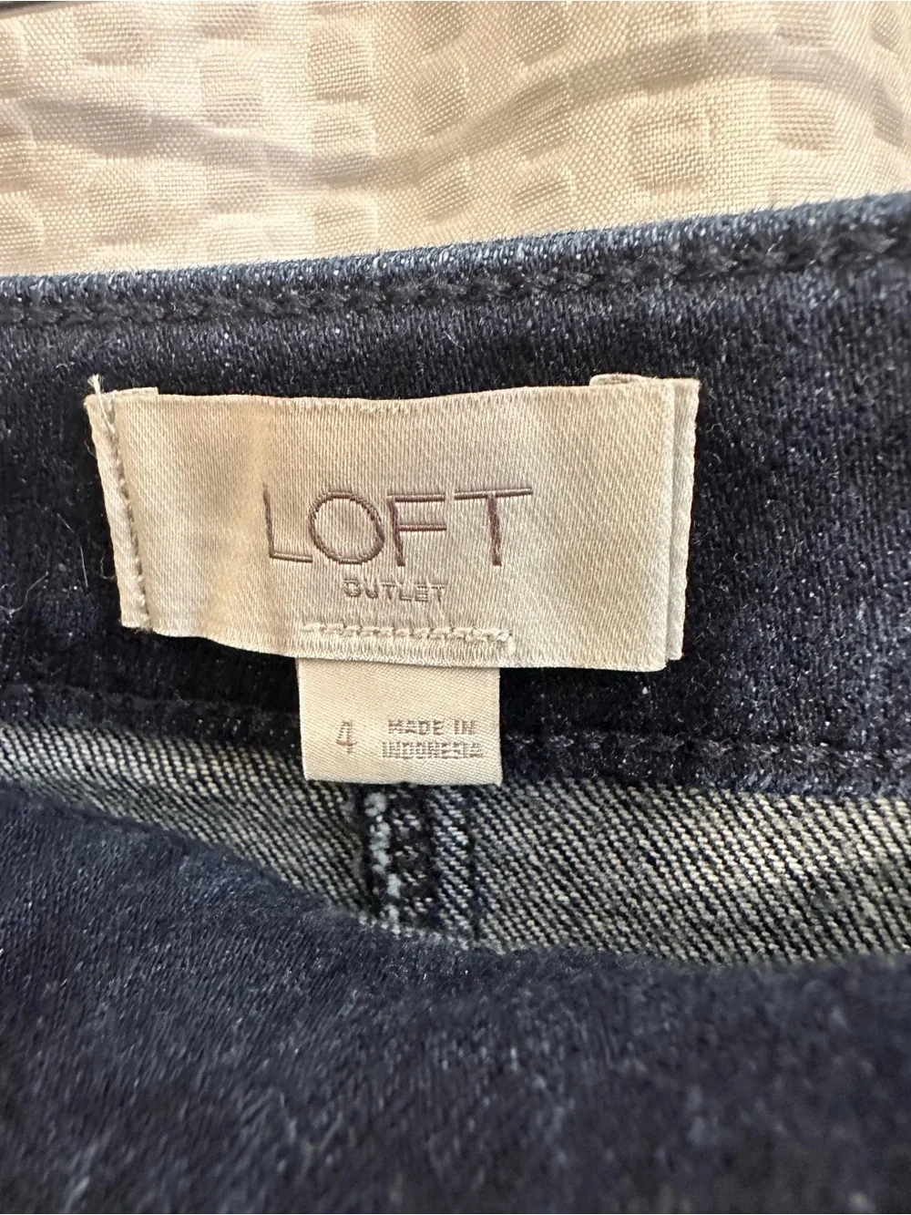 LOFT Navy Button-Front Denim Mini Skirt